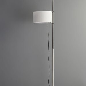 Modern Stainless Steel Floor Lamp with Fabric Shade